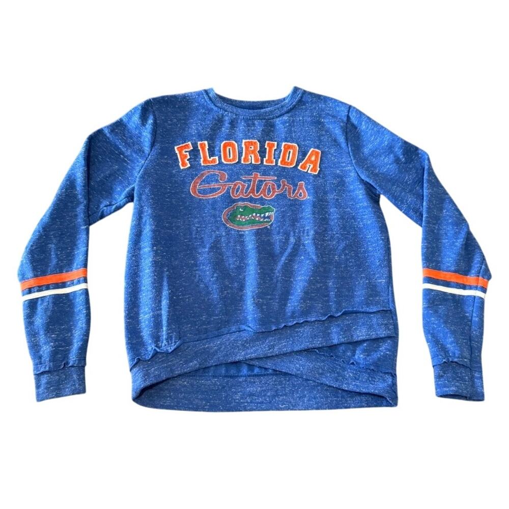 Colosseum Women's Florida Gators Ruffle Sweatshirt in Blue, Size S